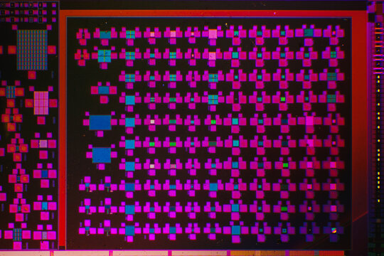 semiconductor wafer of circuits and tiny components