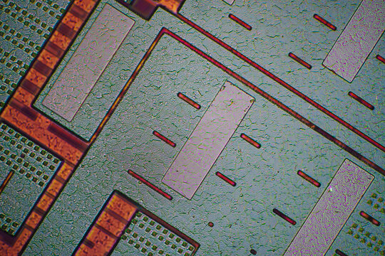 semiconductor wafer of circuits and tiny components