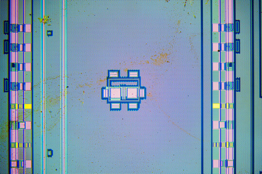 semiconductor wafer of circuits and tiny components