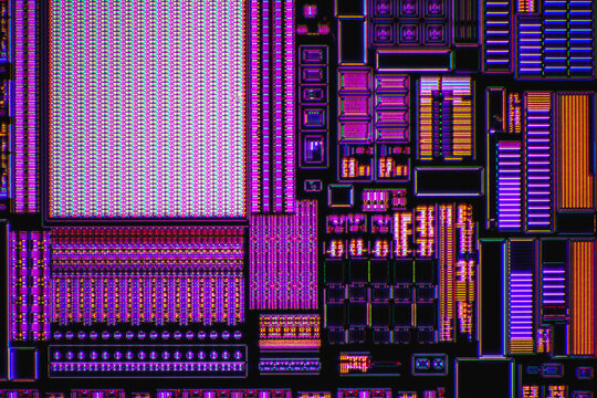 semiconductor wafer of circuits and tiny components