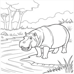 hippopotamus-vector-