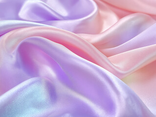Obraz premium Soft Pastel Pink and Lavender Silk Fabric Drape, Elegant and Luxurious Texture Background