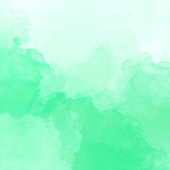 Delicate, light green watercolor clouds