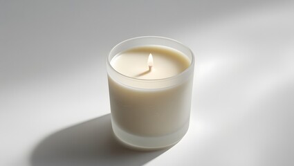 Minimalist Soy Wax Candle in Frosted Glass – Clean Home Decor, Unlit Product Shot
