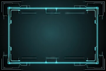 Futuristic technology frame design with glowing lines.