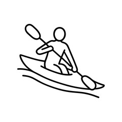 line icon man in a kayak vector on white background
Vector line icon on white background
