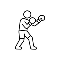 line icon boxer in gloves vector on white background
Vector line icon on white background