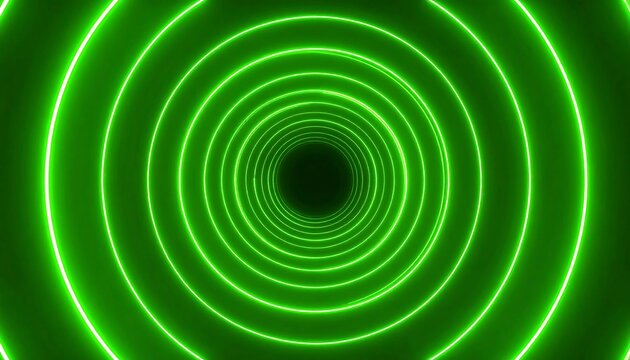 Neon green circles tunnel