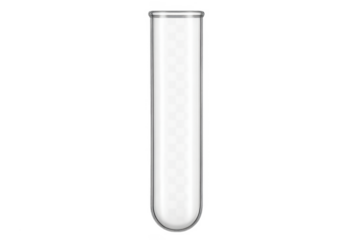 Empty test tube on transparent background for scientific experiment