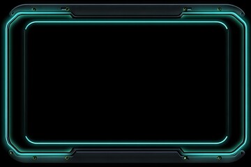 Futuristic glowing frame on a black background.