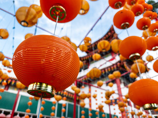 Chinese orange lantern at temple
