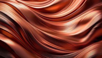 abstract copper waves flowing smoothly creating a stunning visual texture with a metallic sheen