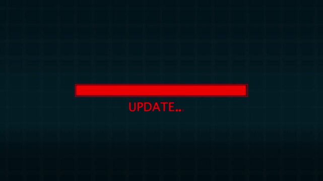 glowing update icon animation, loading screen for games,. on a black background