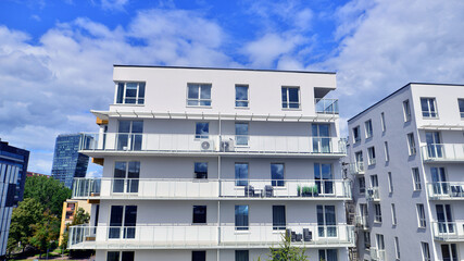 Modern European residential apartment buildings quarter. Abstract architecture, fragment of modern...