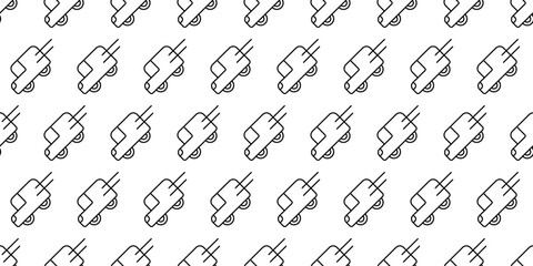Pattern of ride Contour Van. Outline icon of express Delivery Truck for urban transportation Backdrop. Trip city linear car diagonally seamless Print. Symbol in motion, traffic. Vector illustration