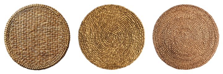 Set of table mat isolated on transparent background