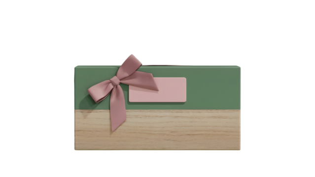 Elegant gift box with pink ribbon and tag, perfect for birthdays and special occasions present