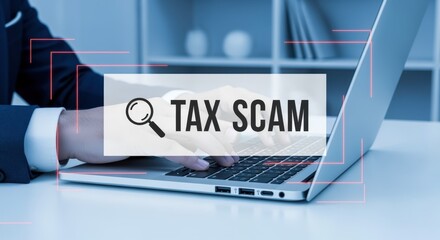 Tax Fraud Prevention: Businessman on Laptop Investigating Potential Scams and Ensuring Compliance with Financial Regulations