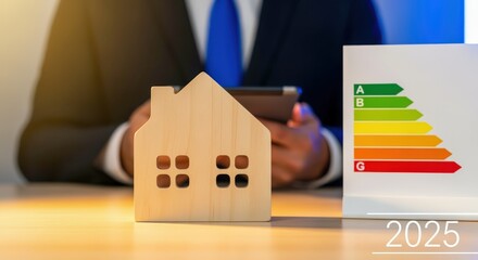 Energy efficiency in home management, showcasing sustainable practice and technology with a focus on the future.