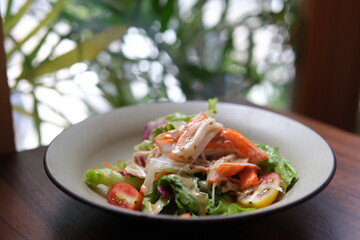 shrimp meat sauce appetizing pokeball food delivery to home Asia Japanese food very tasty use chopsticks egg red fish healthy food