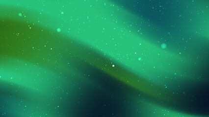 Abstract aurora borealis inspired background with emerald green and teal colors