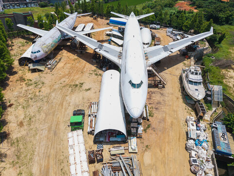 Aircraft Boneyard Aerial View Decommissioned Planes Storage
