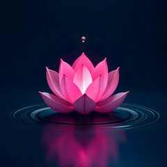 Neon style lotus blossom logo design high resolution photo
