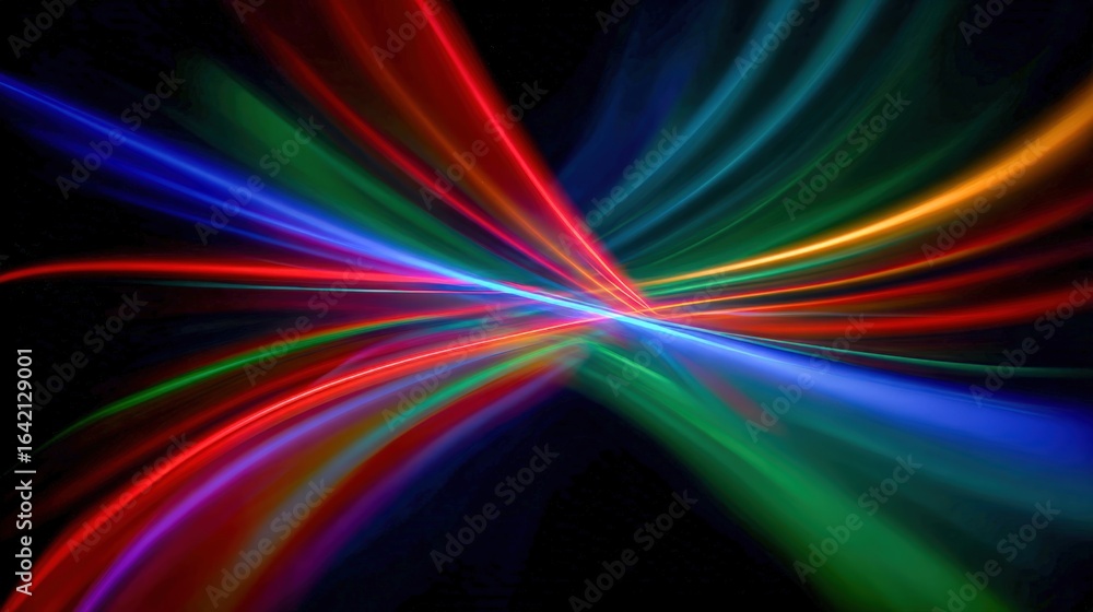 Poster dynamic light streaks abstract background with vibrant colors and smooth flowing lines for modern de