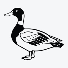Obraz premium Duck line art White background illustration Generative Ai