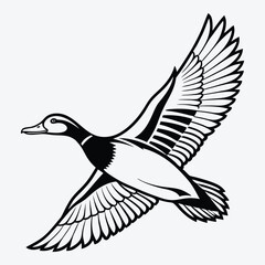 Fototapeta premium Duck line art White background illustration Generative Ai