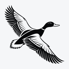 Obraz premium Duck line art White background illustration Generative Ai