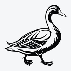 Obraz premium Duck line art White background illustration Generative Ai