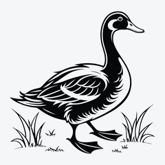  Duck line art White background illustration Generative Ai