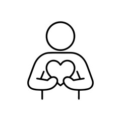 line icon declaration of love vector on white background
Vector line icon on white background