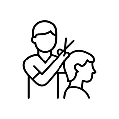 line icon hairdresser vector on white background
Vector line icon on white background