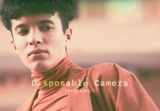 Disposable Camera Image Effect Mockup