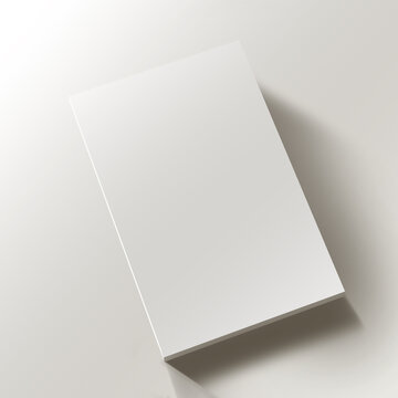 Blank white paper and book with clean pages on white background for business and office use