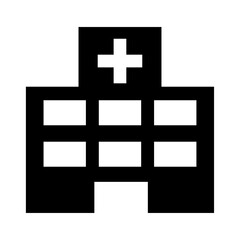 病院の建物のシルエットアイコン