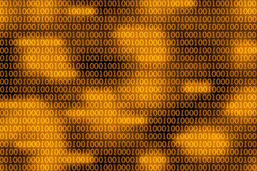 Orange binary code digital technology abstract background