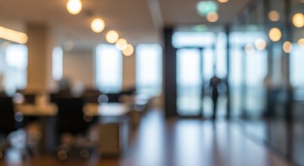 Blurred Modern Office Interior Background