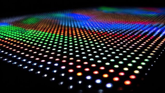 Colorful array of illuminated led lights.