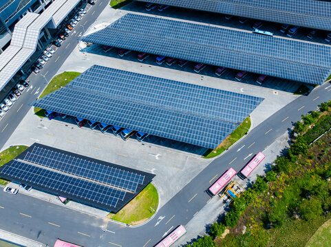 Outdoor Parking Lot with Solar Roof