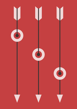 Poster design with three arrows pierced eyes