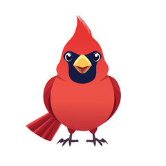 Cardinal Red Bird Isolated on a Transparent Background