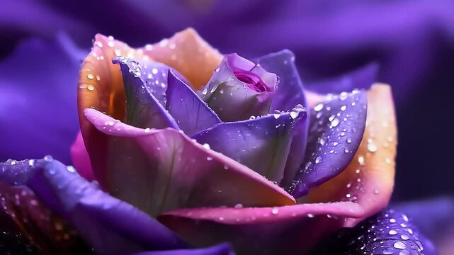 Delicate Rose in Gradient Shades of Purple and Pink