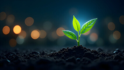 green plant growing in the ground