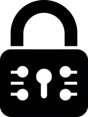 Secure digital lock with keyhole.