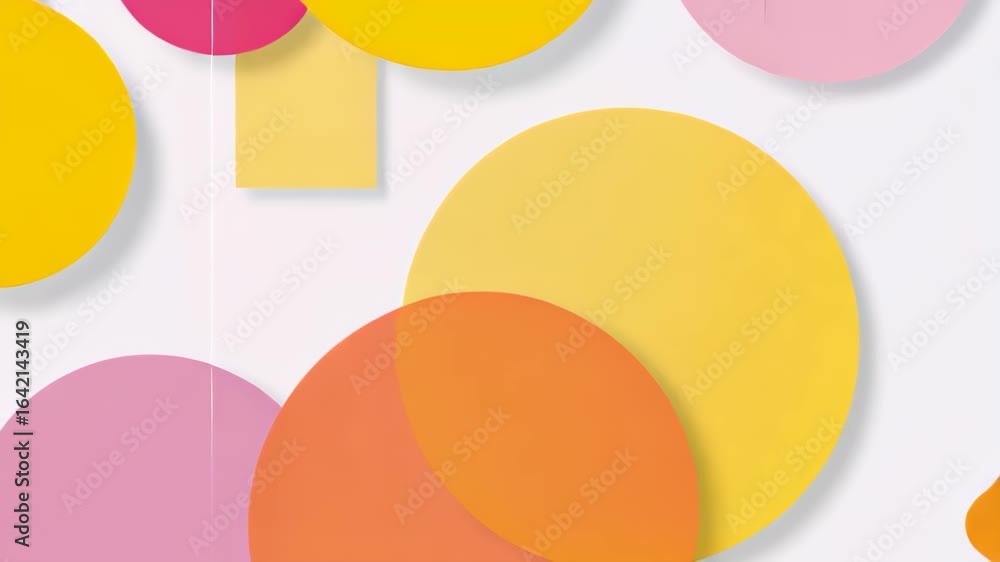 Poster abstract composition of colored circles: a vibrant and playful graphic showcases an abstract composi