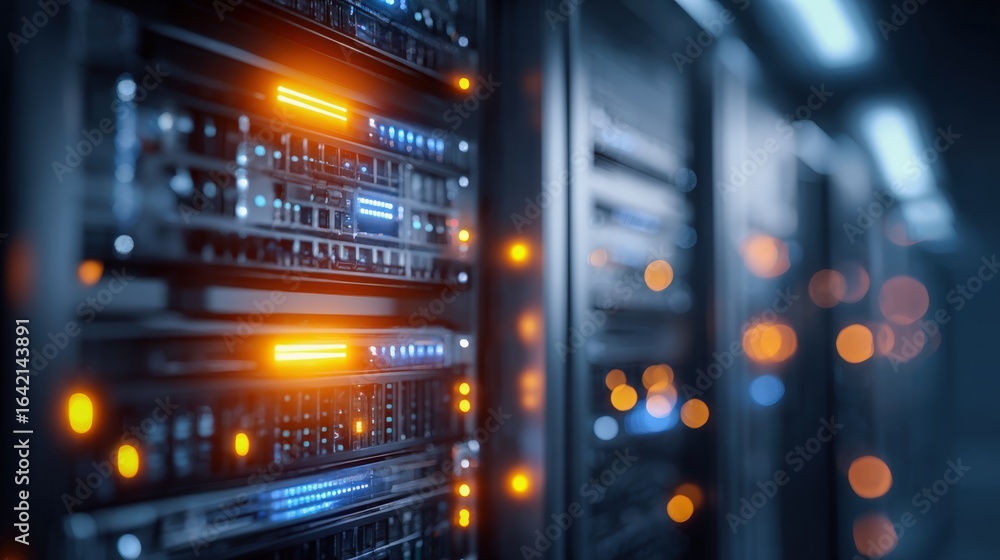 Poster data center servers: high-performance computing and information storage infrastructure with network 