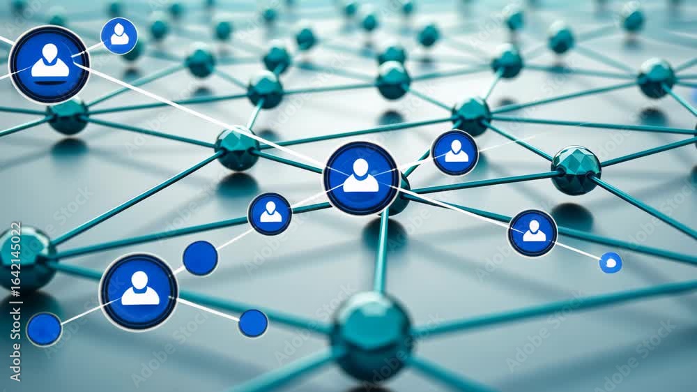 Poster network of connection: a visual representation of interconnected nodes, symbolizing global networkin